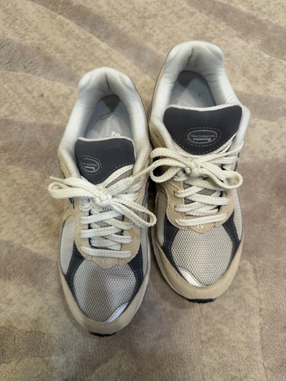 New Balance Beige, Gray, White 2002R Sneakers